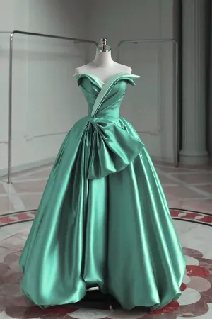 Mint Blue Satin Sweetheart Long Wedding Party Dress, Satin Prom Dress APP1117