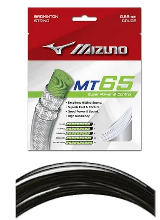 Mizuno MT 65 0.69mm Badminton String (10m) - Black