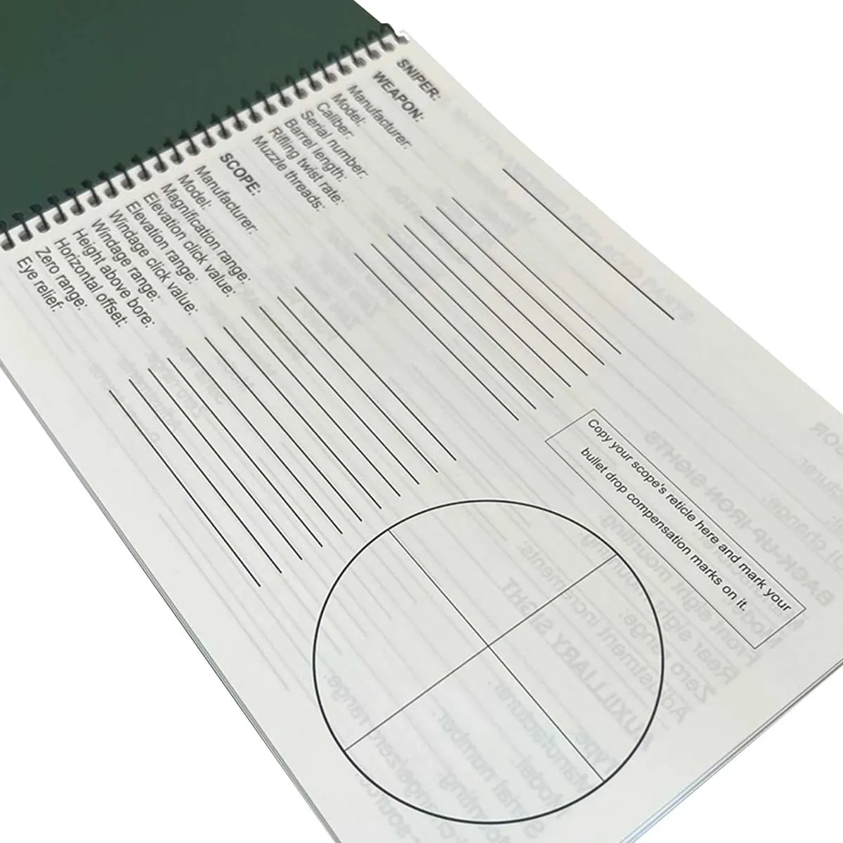 Modestone Snipers Waterproof Logbook / Data Notebook A5 - Green