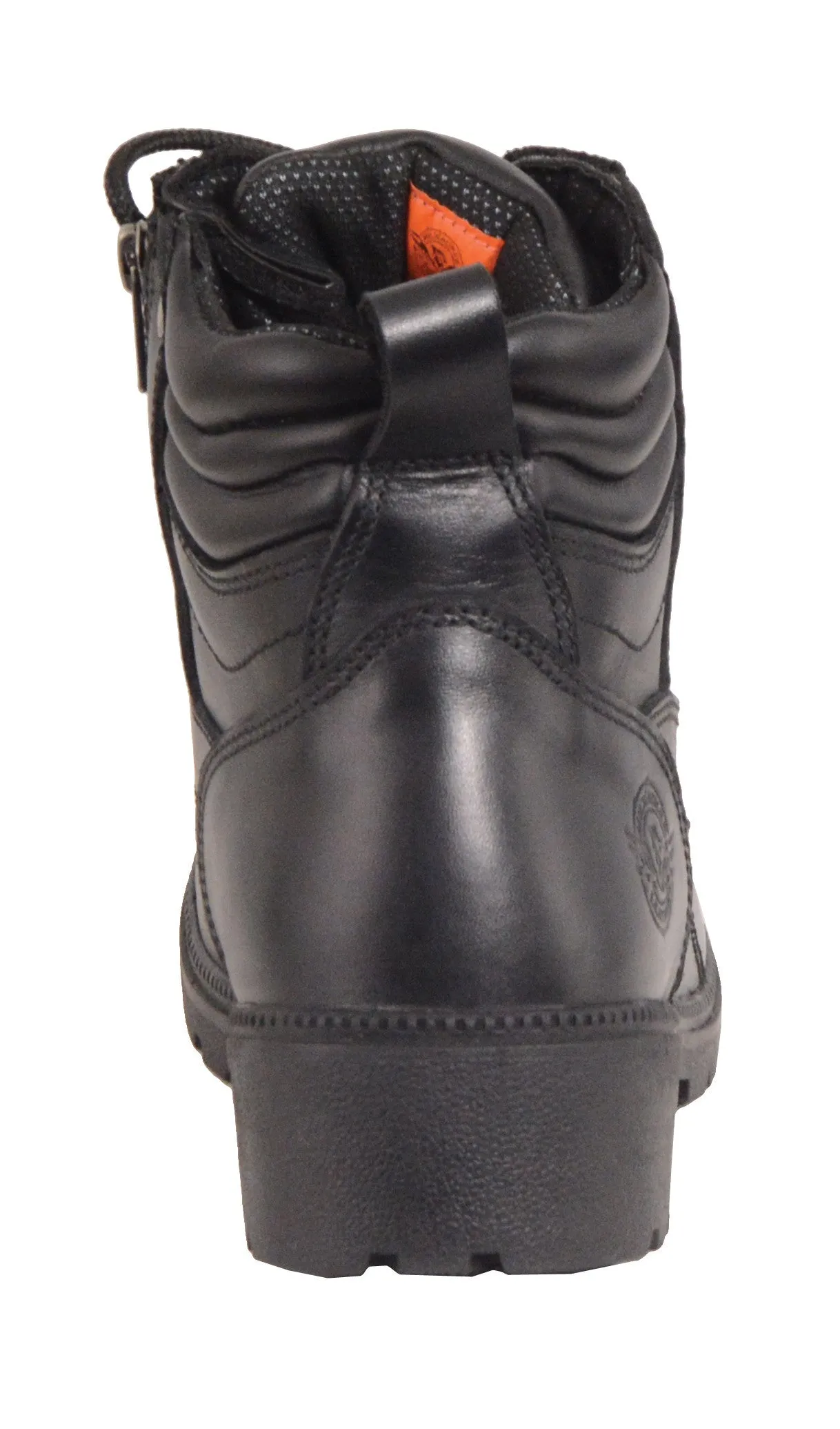 Motorbike women's Waterproof Side zipper plain toe leather boot