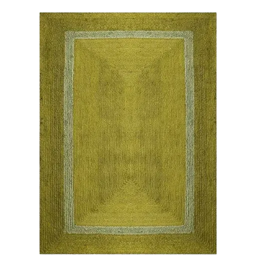 Mustard and Gray Braided Jute Rug