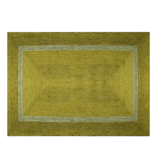 Mustard and Gray Braided Jute Rug