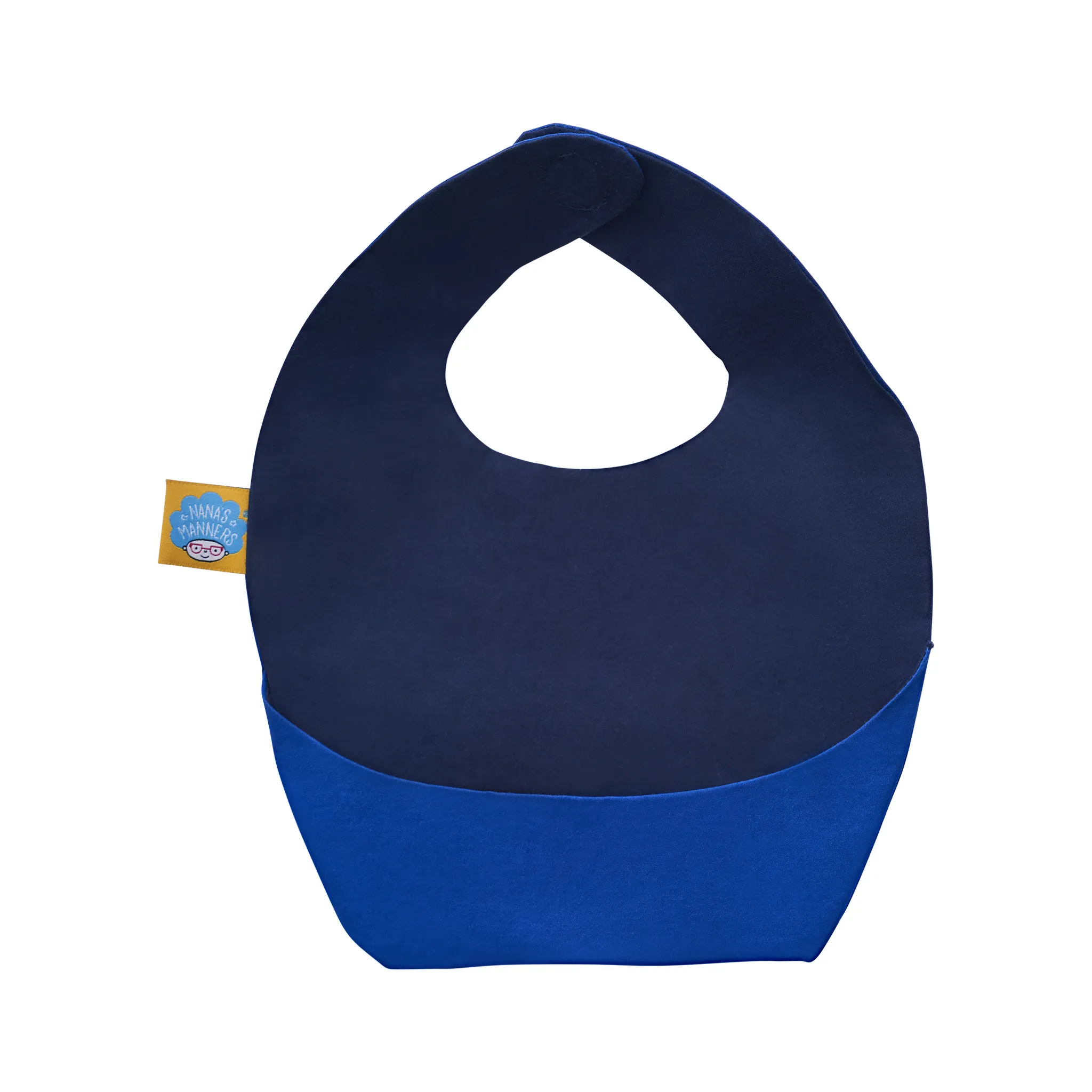 Nana's Original Waxed Cotton Bib for Babies & Toddlers - Reversible Royal Blue & Navy Blue