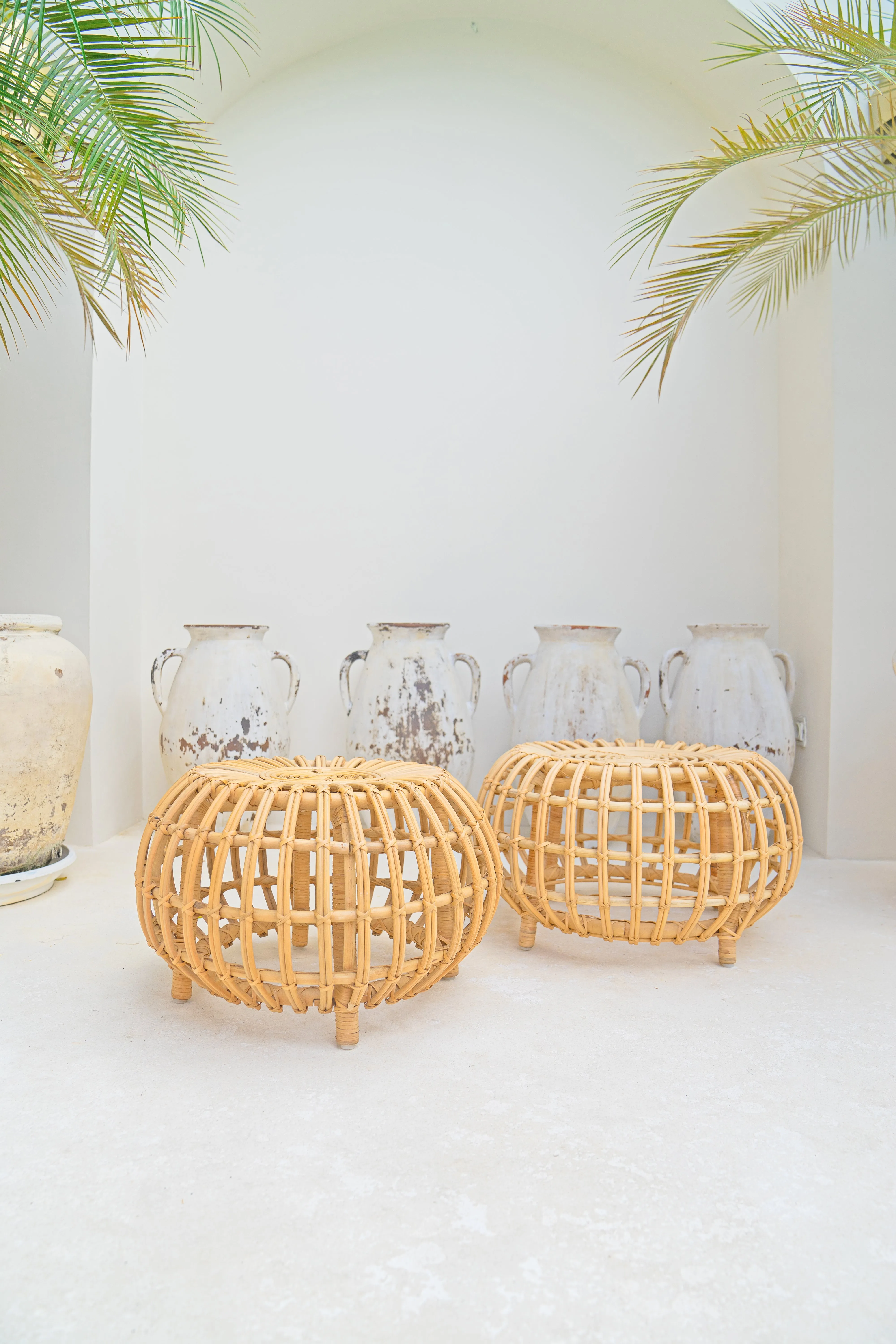 Natural Rattan 26" Ottoman