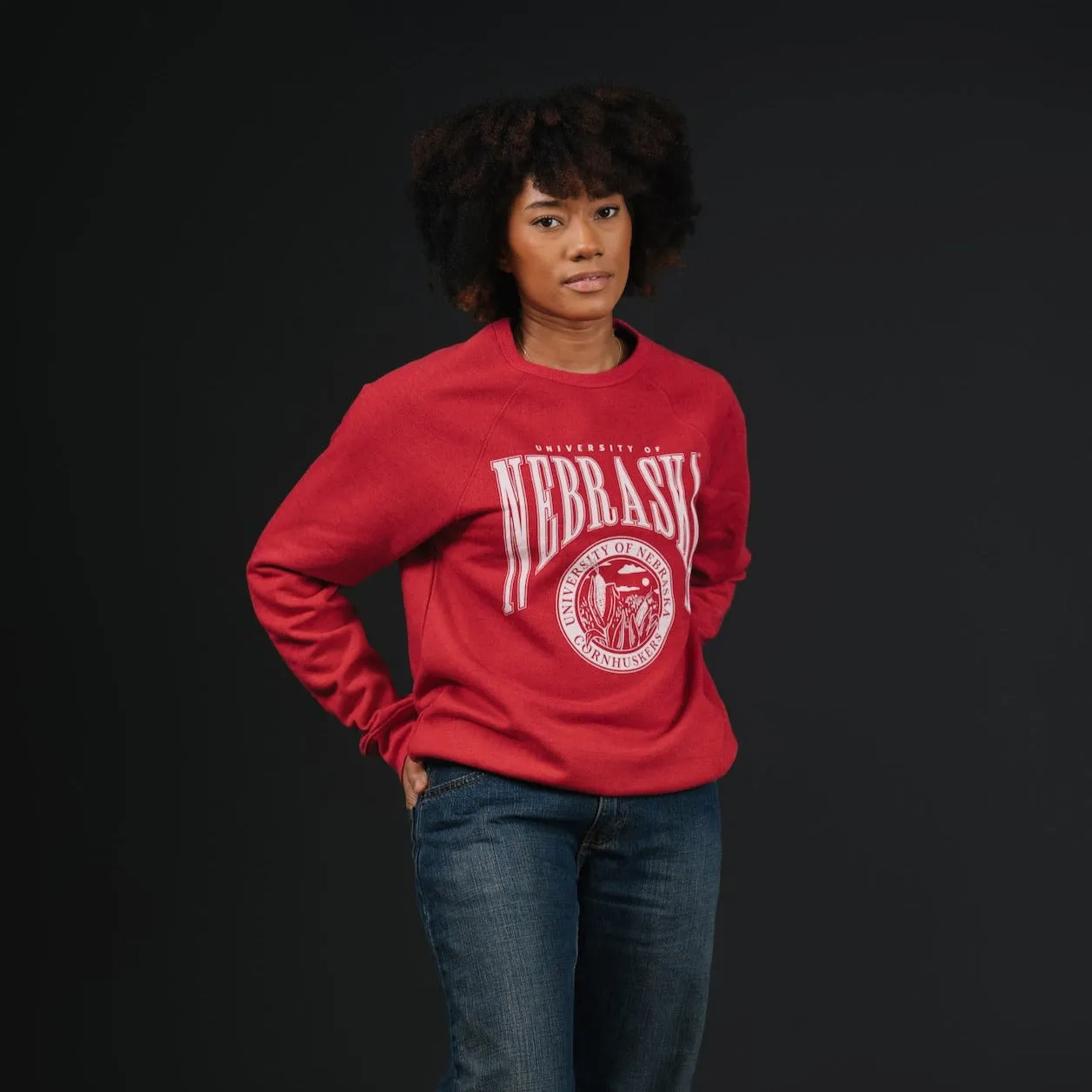 Nebraska Cornhuskers Throwback Crest Crewneck