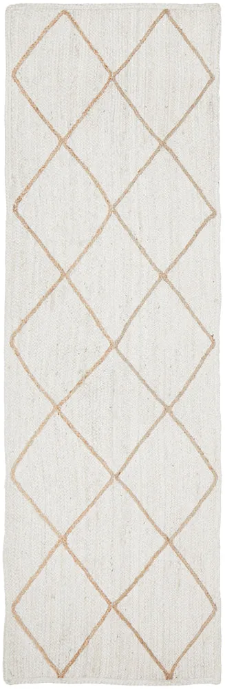 Noosa 222 White Runner Rug