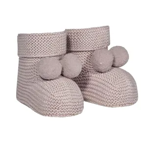 Old Rose Pom Pom Booties