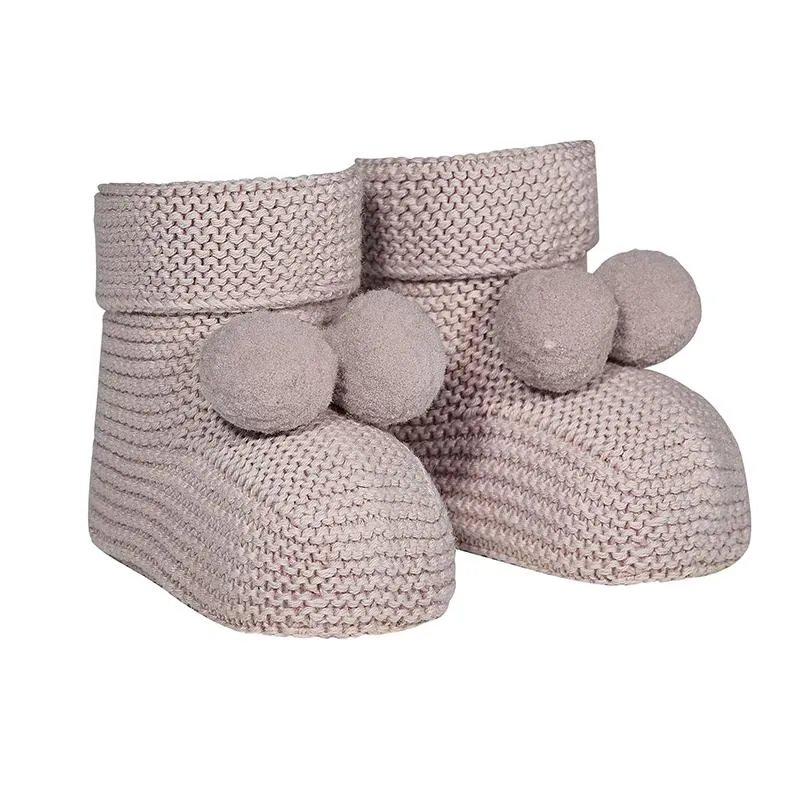 Old Rose Pom Pom Booties