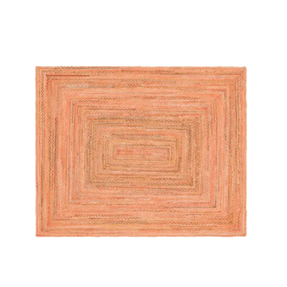 Orange Hand Braided Jute Area Rug