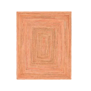 Orange Hand Braided Jute Area Rug