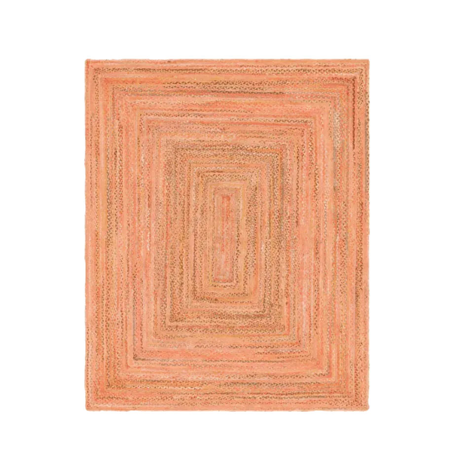 Orange Hand Braided Jute Area Rug