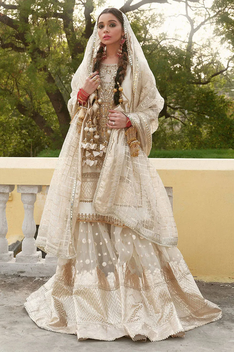 Organza White Sharara Kameez Pakistani Wedding Dresses