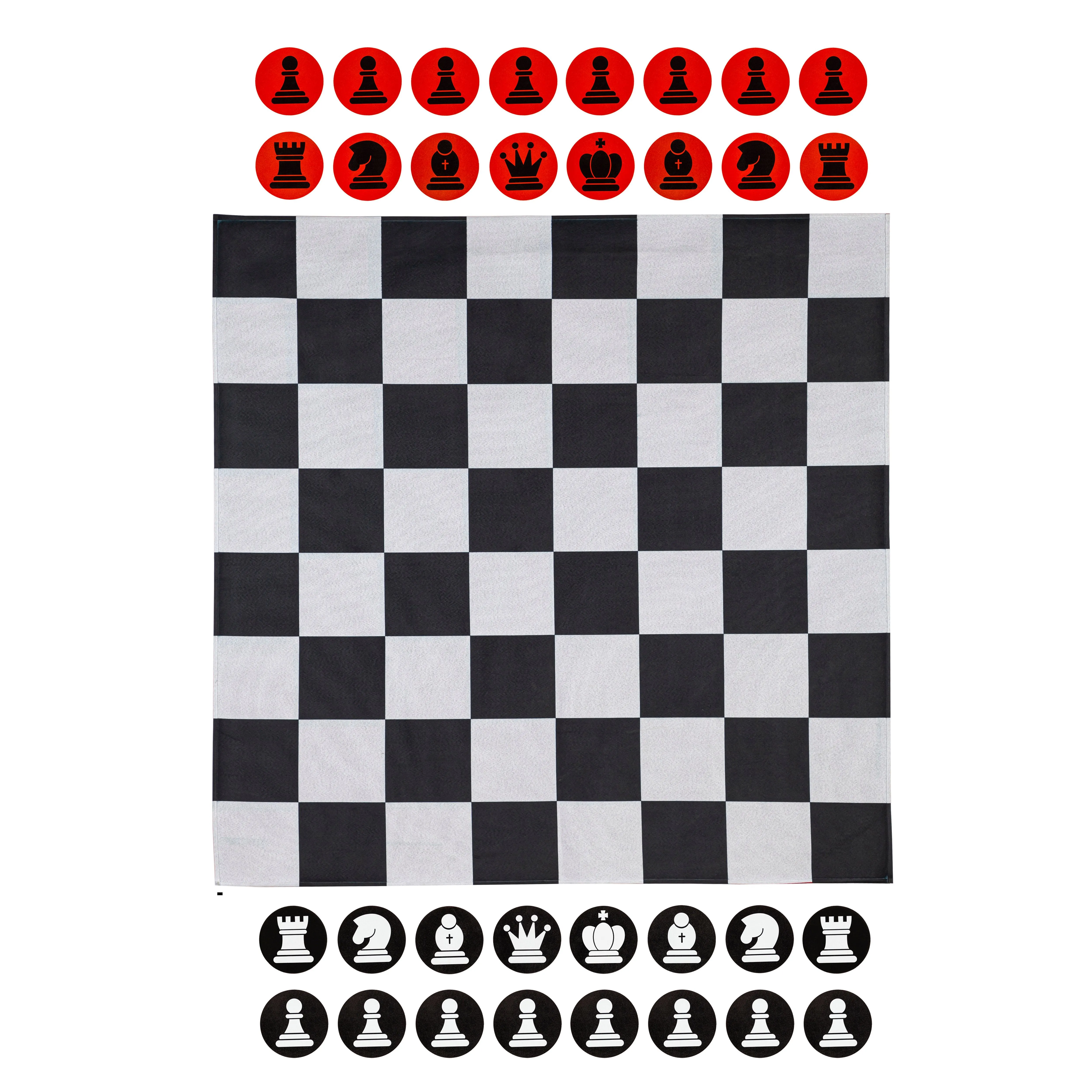 Outdoor Reversible Game Set with Storage Bag, Checkers/Chess,7oyg001
