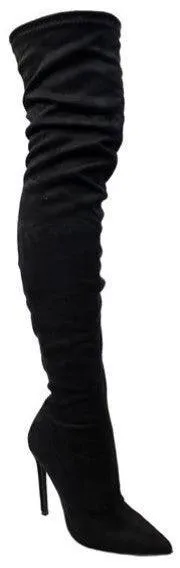 Over The Knee Pointed Toe Single High Heel Dressy Boots
