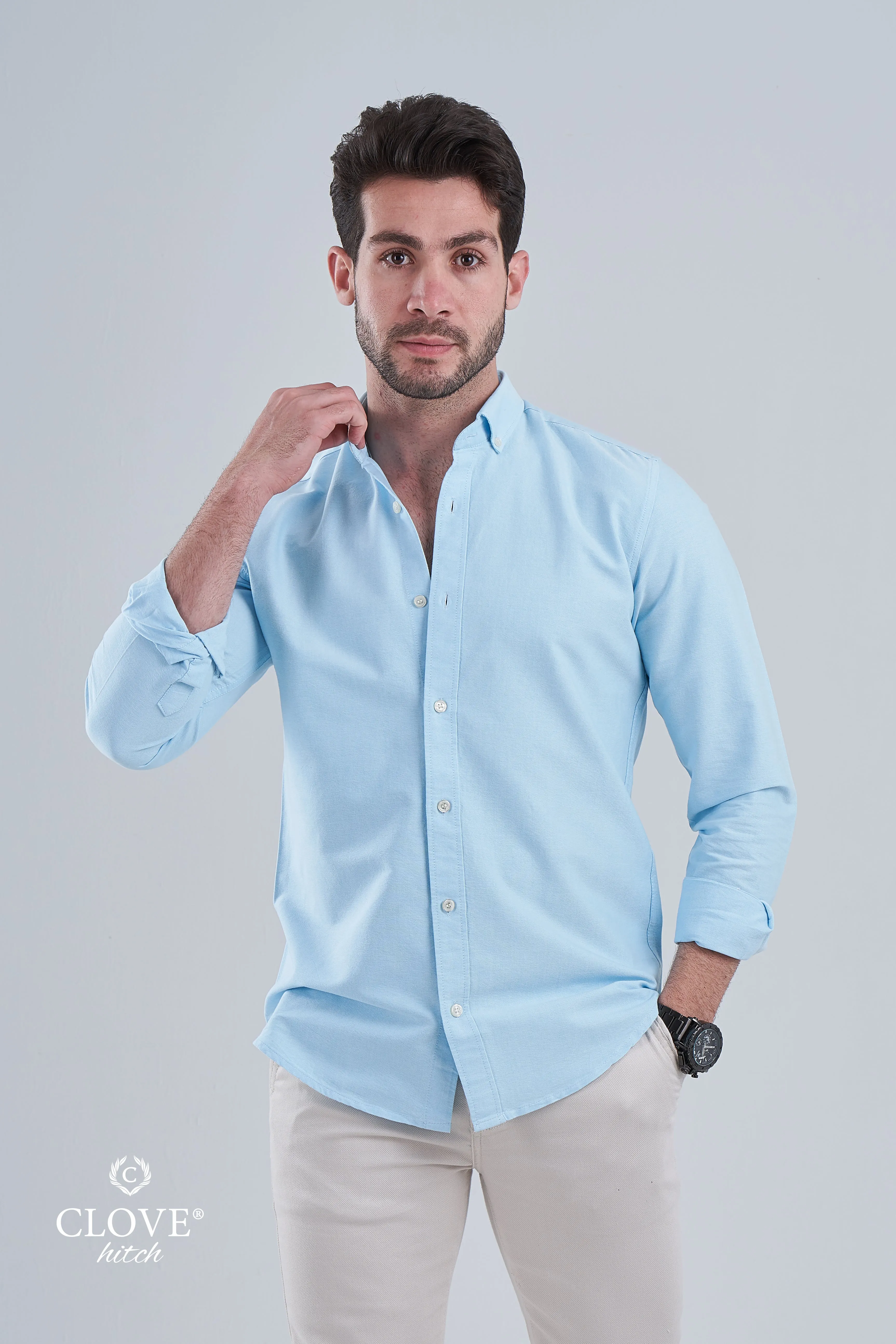 Oxford Cotton Shirt (No Pocket) - Turquoise