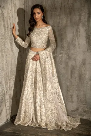 Pakistani Off White Lehenga Choli Bridal Dress #BS871