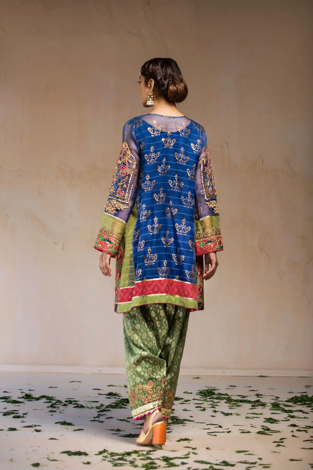 Pakistani Party Outfit in Blue Color #Y2060