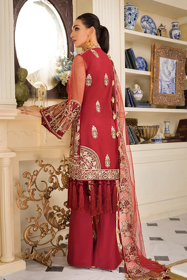 Pakistani Party Wear In Crimson Red Colour # P2052