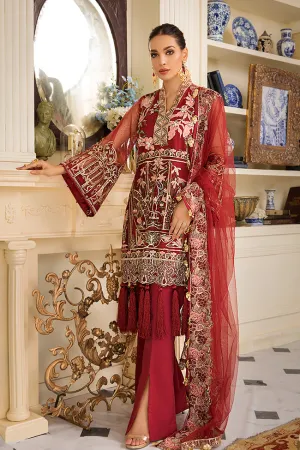 Pakistani Party Wear In Crimson Red Colour # P2052