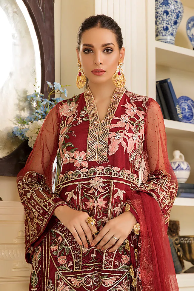 Pakistani Party Wear In Crimson Red Colour # P2052