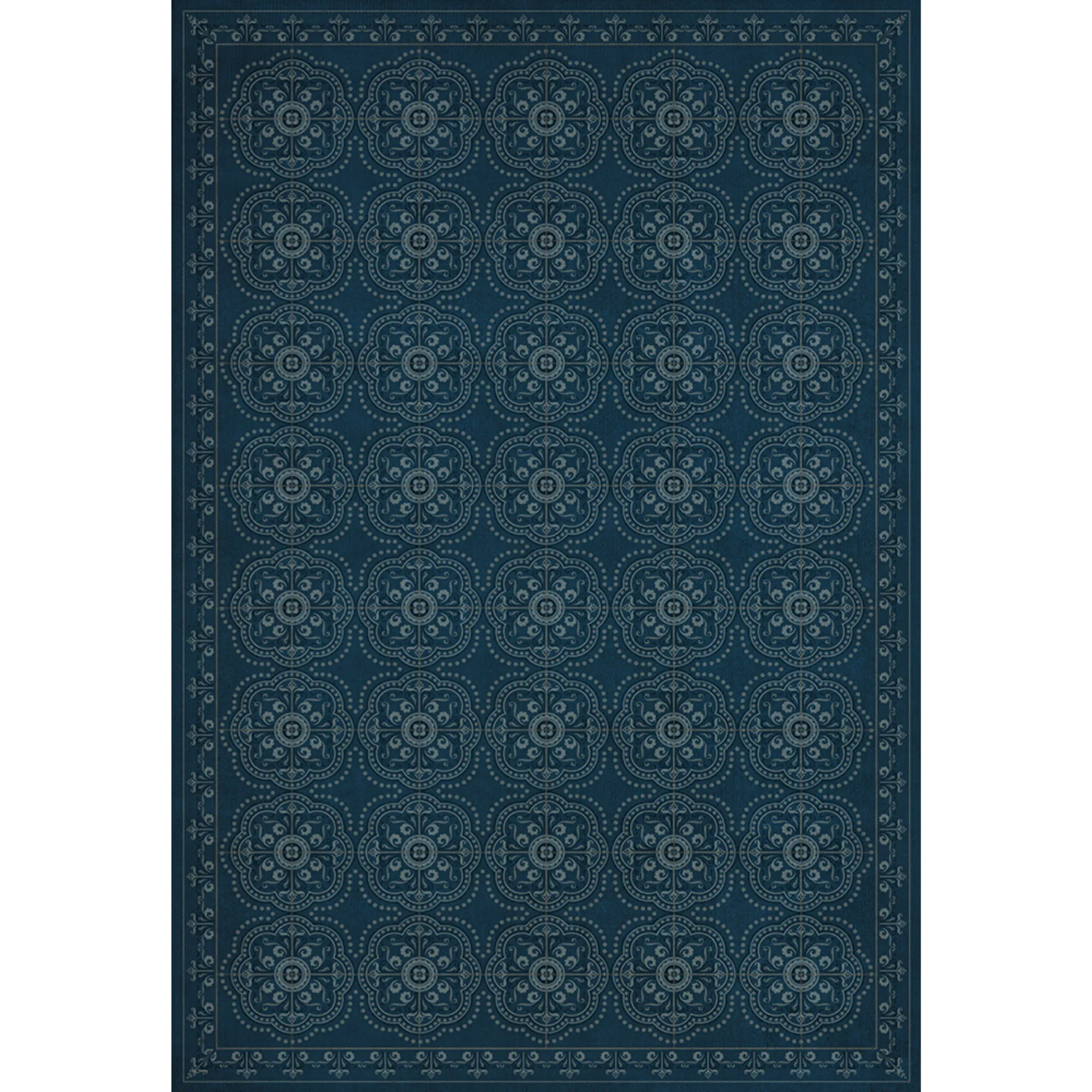 Pattern 28 "Blue Bandana" Vinyl Floorcloth - Spicher & Co.