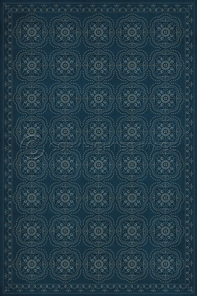 Pattern 28 "Blue Bandana" Vinyl Floorcloth - Spicher & Co.