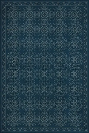 Pattern 28 "Blue Bandana" Vinyl Floorcloth - Spicher & Co.