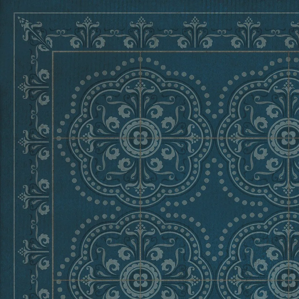 Pattern 28 "Blue Bandana" Vinyl Floorcloth - Spicher & Co.