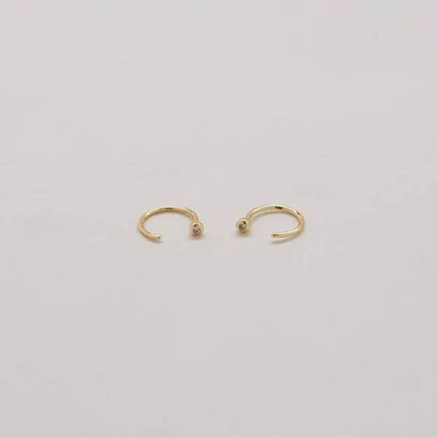 Pave Open Hoop Earrings