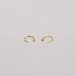 Pave Open Hoop Earrings