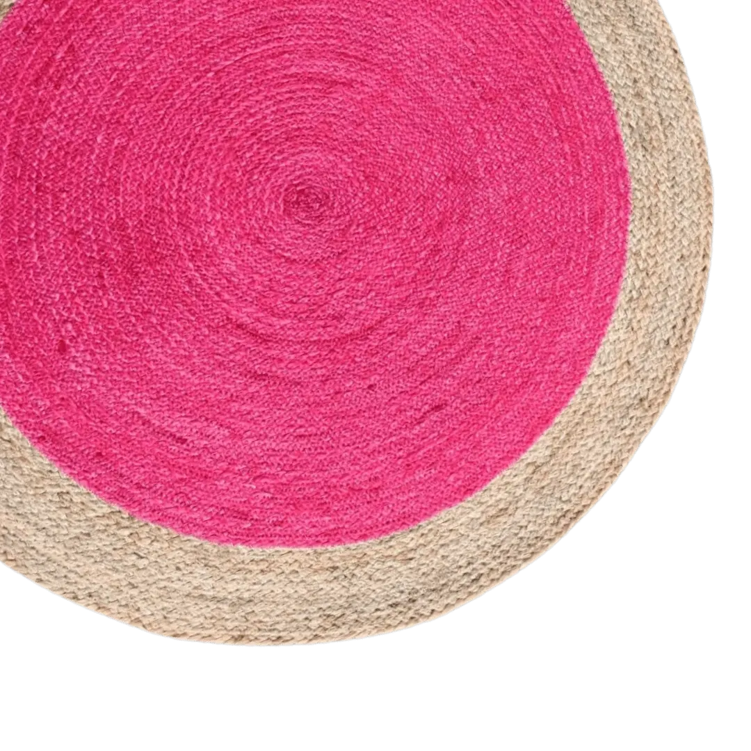 Pink Round Jute Rug