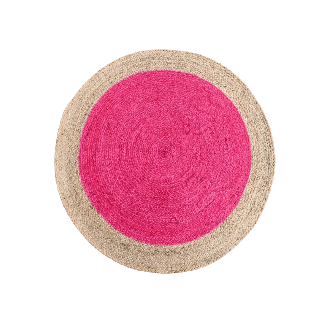 Pink Round Jute Rug