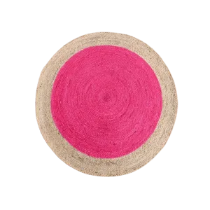 Pink Round Jute Rug