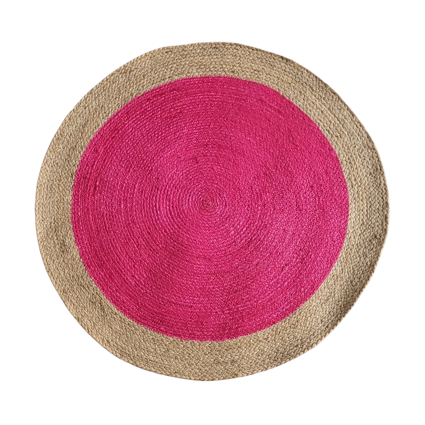 Pink Round Jute Rug