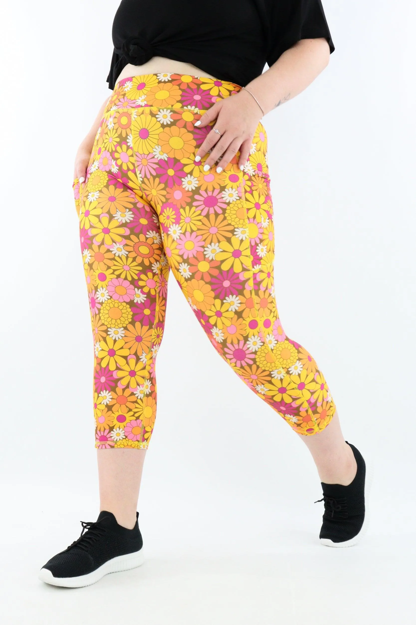 Posy Pop - Casual - Capri Leggings - Pockets