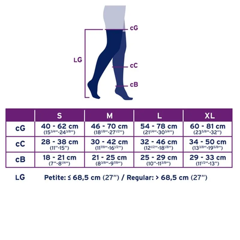 PR/1 JOBST ULTRASHEER WOMEN, THIGH HIGH W/SIL DOT BAND, 30-40MMHG, XL, NATURAL, CLOSED TOE