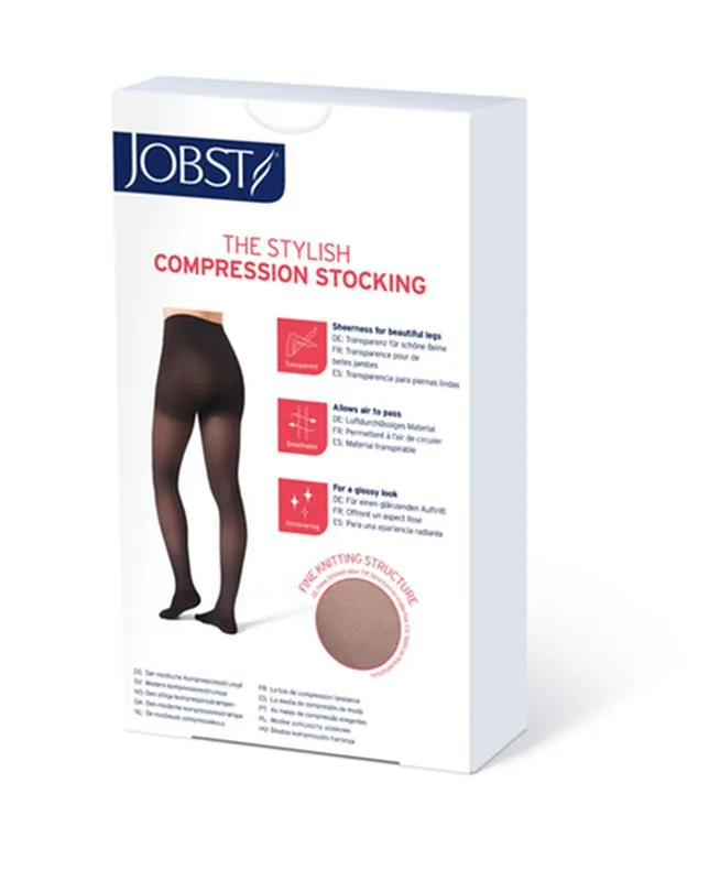 PR/1 JOBST ULTRASHEER WOMEN, THIGH HIGH W/SIL DOT BAND, 30-40MMHG, XL, NATURAL, CLOSED TOE