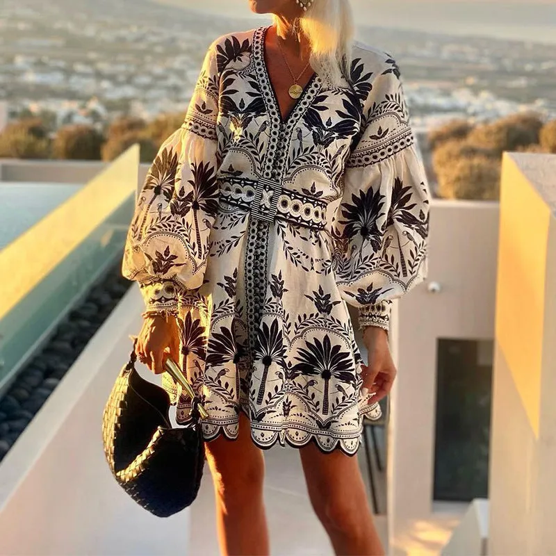 Printed beach short dress