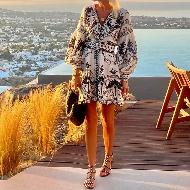 Printed beach short dress