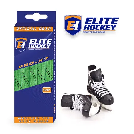 PRO X7 WIDE NON WAXED LIME GREEN HOCKEY LACES