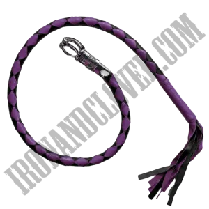 Purple & Black Leather Get Back Whip