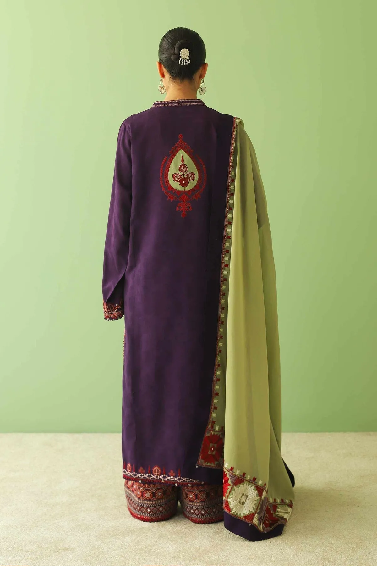 Purple Long Kameez Salwar Suit Pakistani Party Dresses