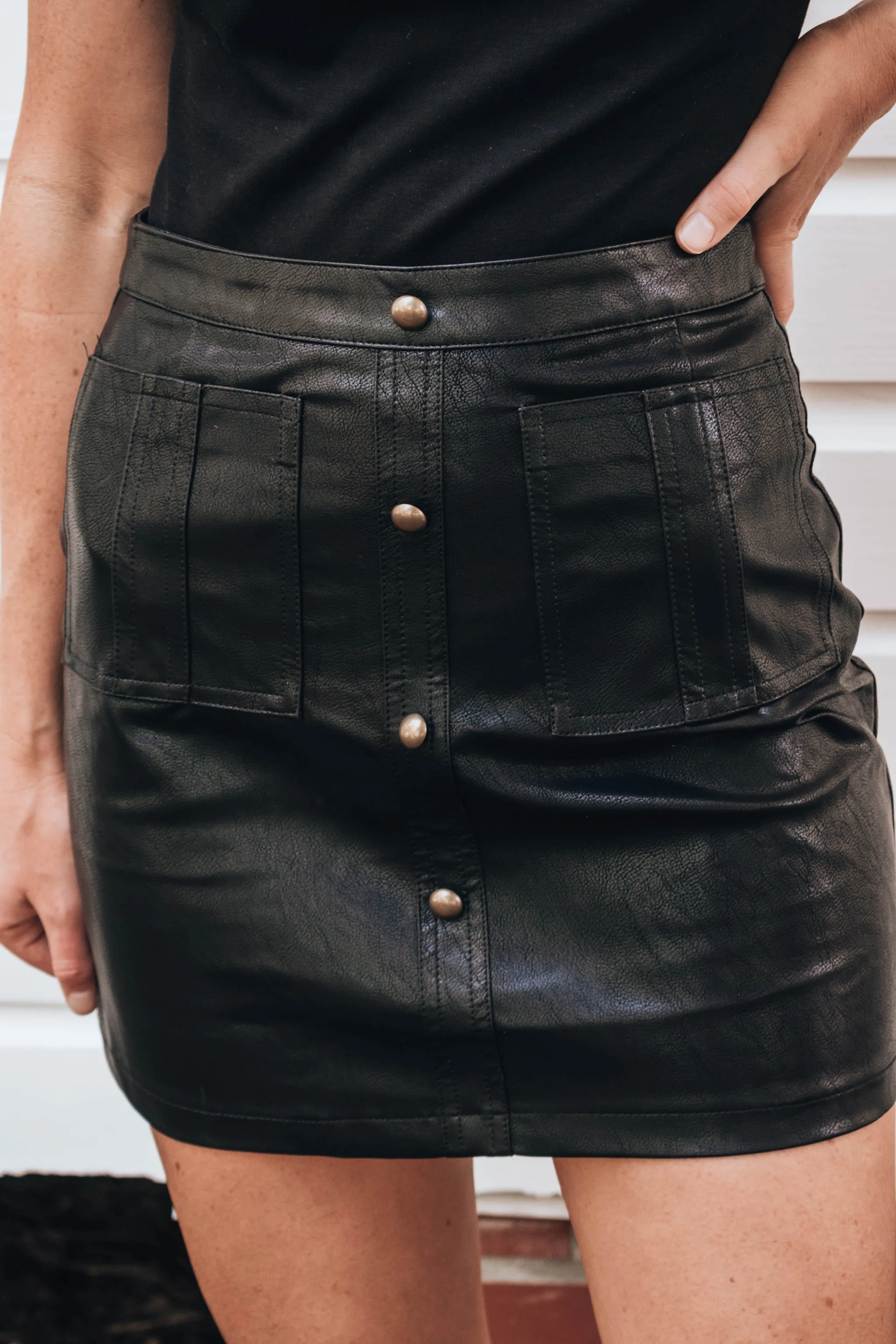 Quincy Faux Leather Mini Skirt