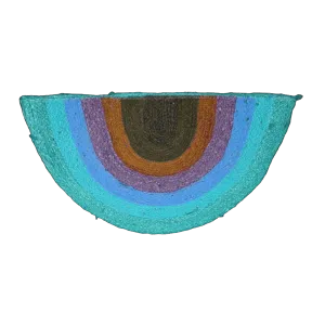 Rainbow Half Moon Accent Jute Rug - Blue