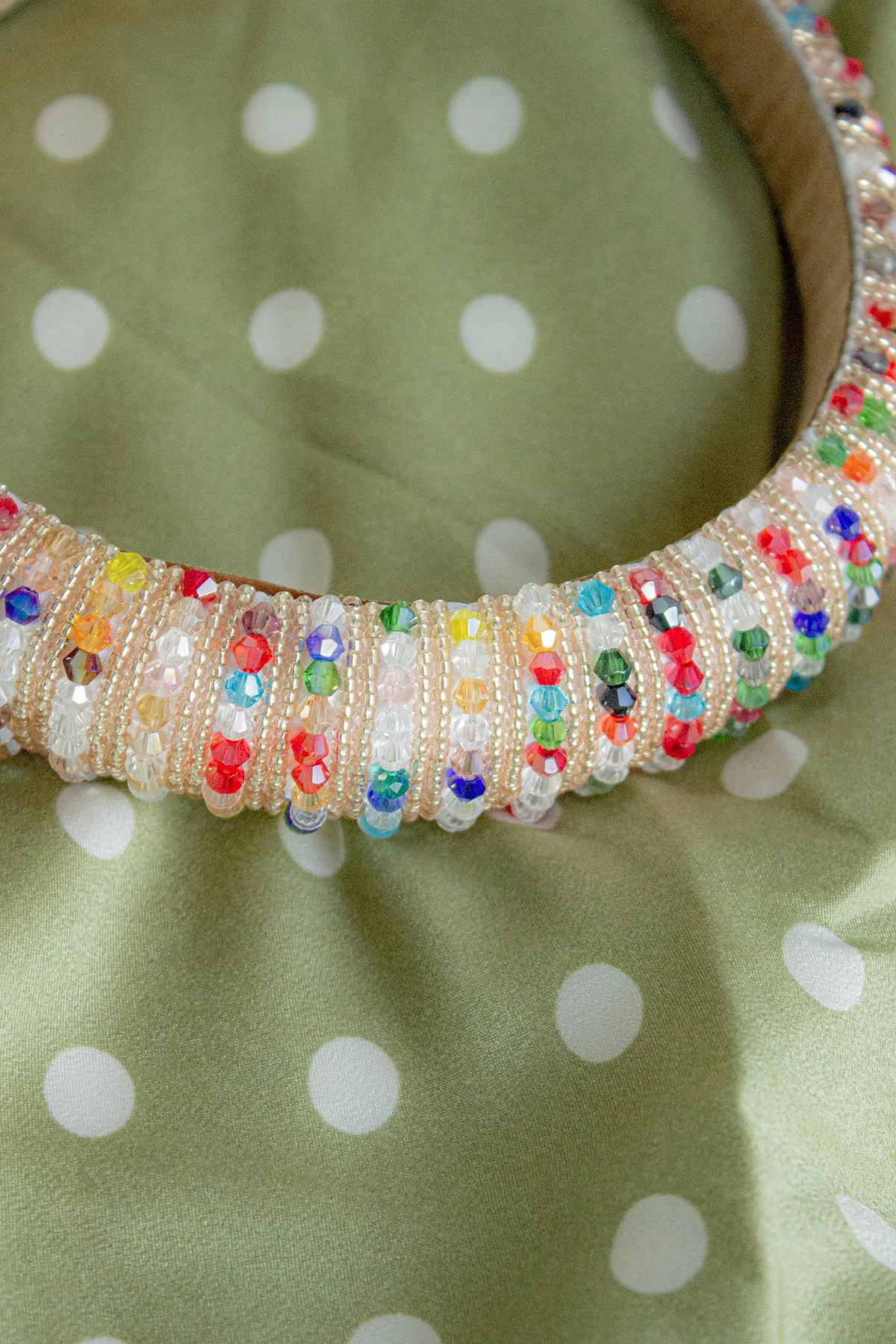 Rainbow Twisted Bead Sequin Sparkle Headband