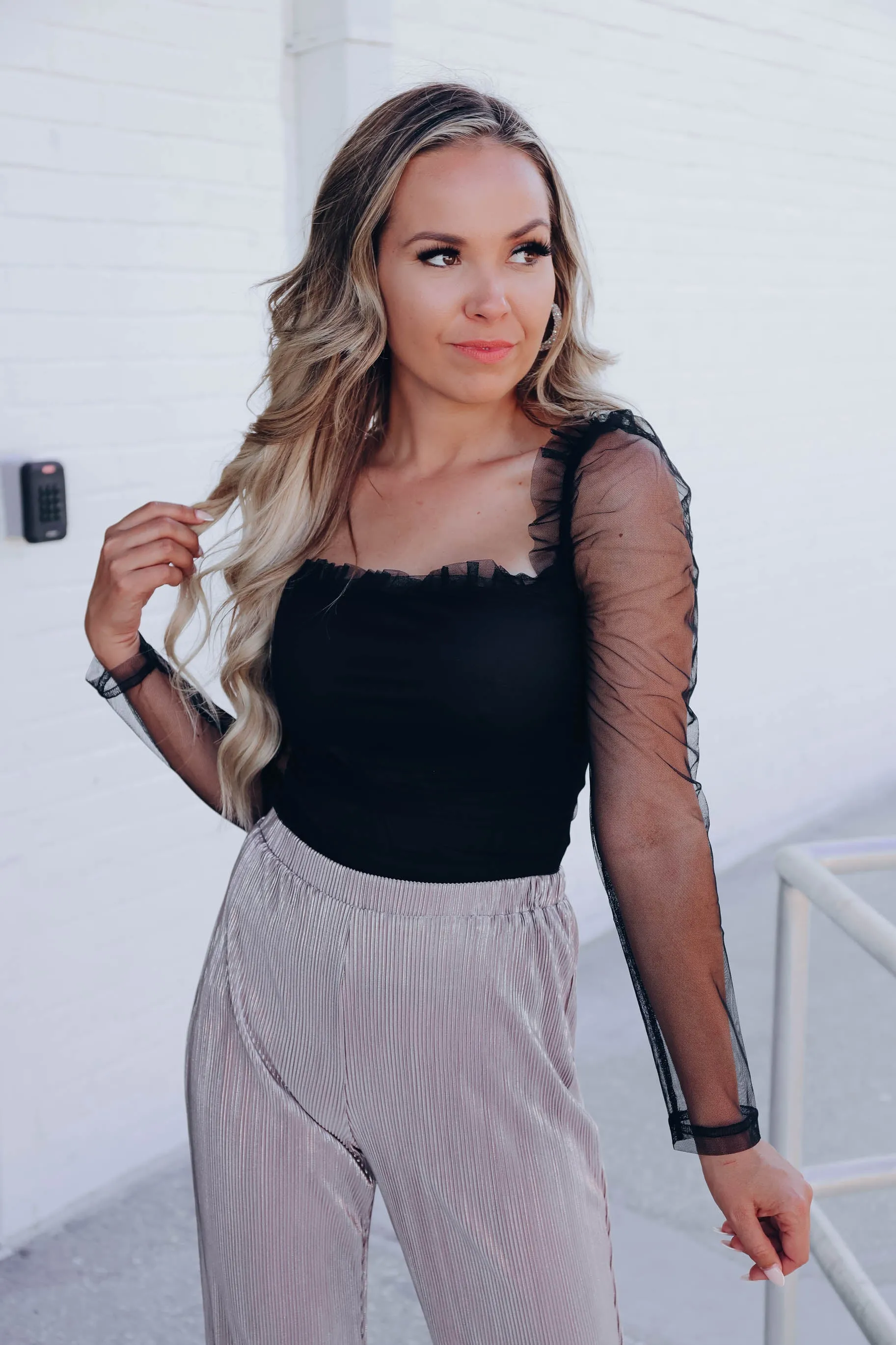 Rana Ruched Crop Top - Black