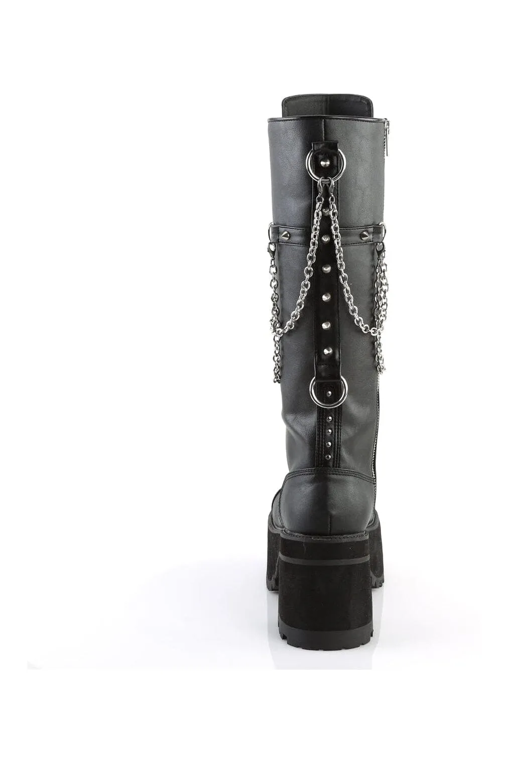 RANGER-303 Black Hologram Patent Knee Boot