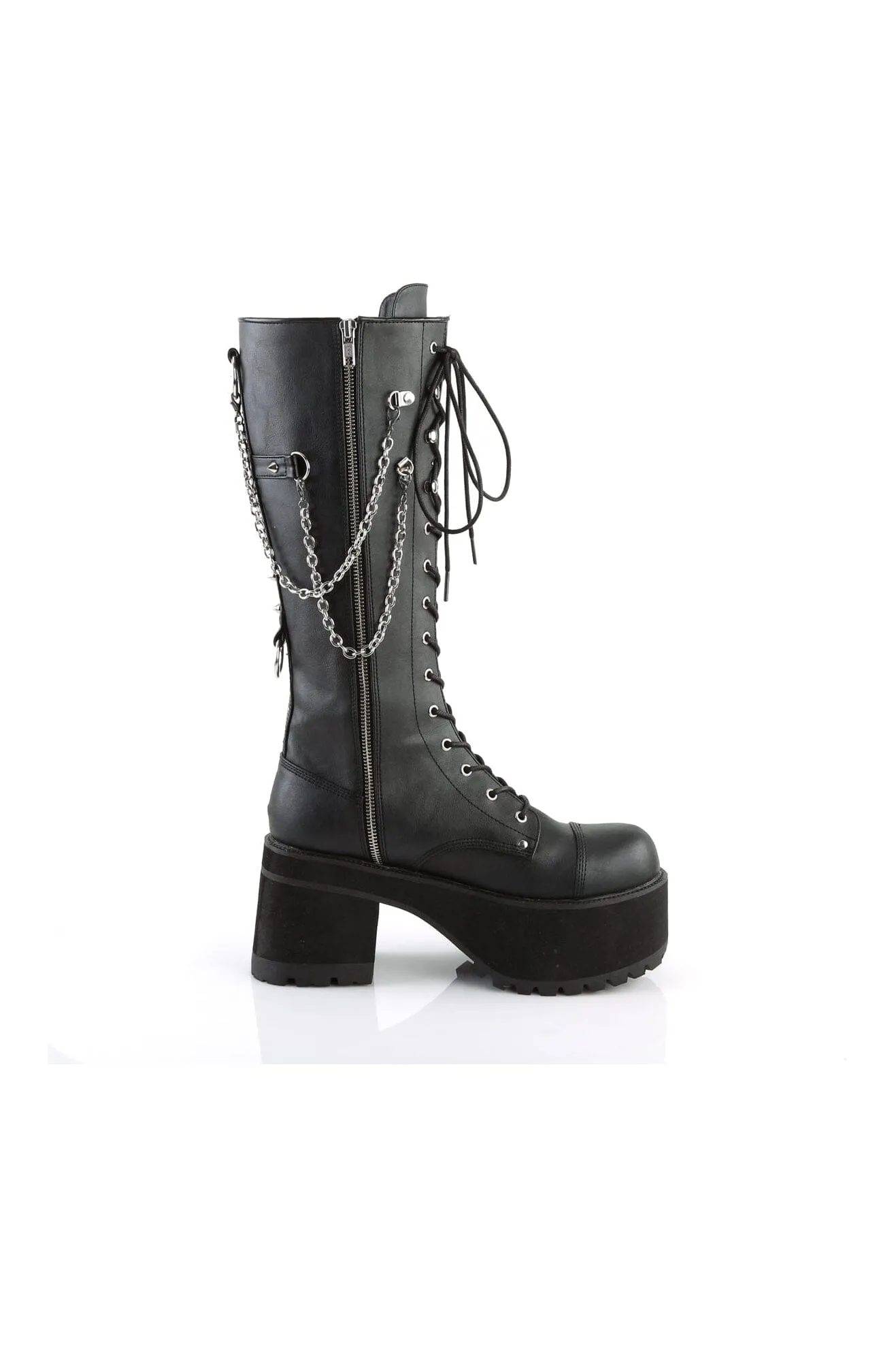 RANGER-303 Black Hologram Patent Knee Boot