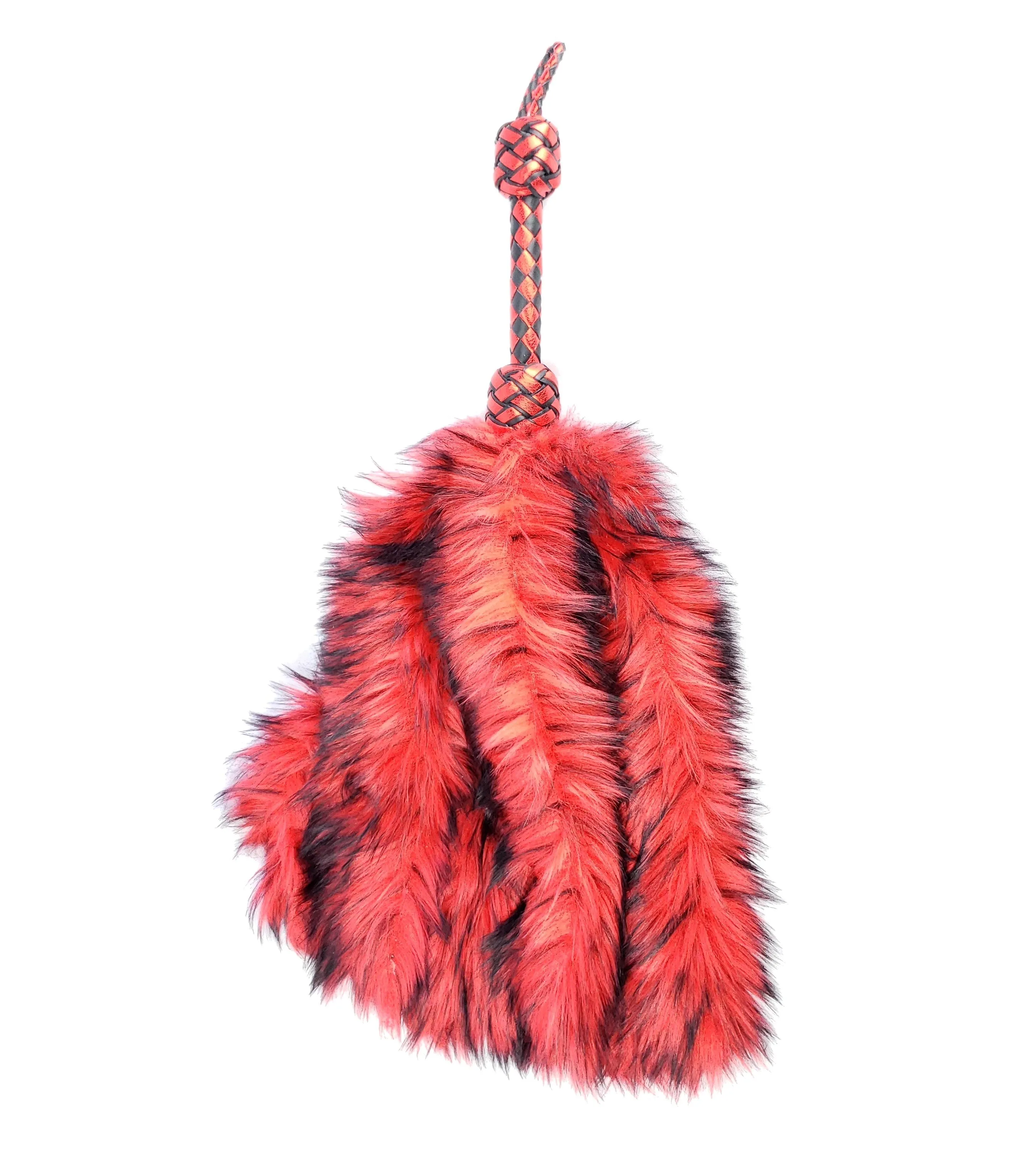 Red and Black Fluffinator Flogger- Made to Order