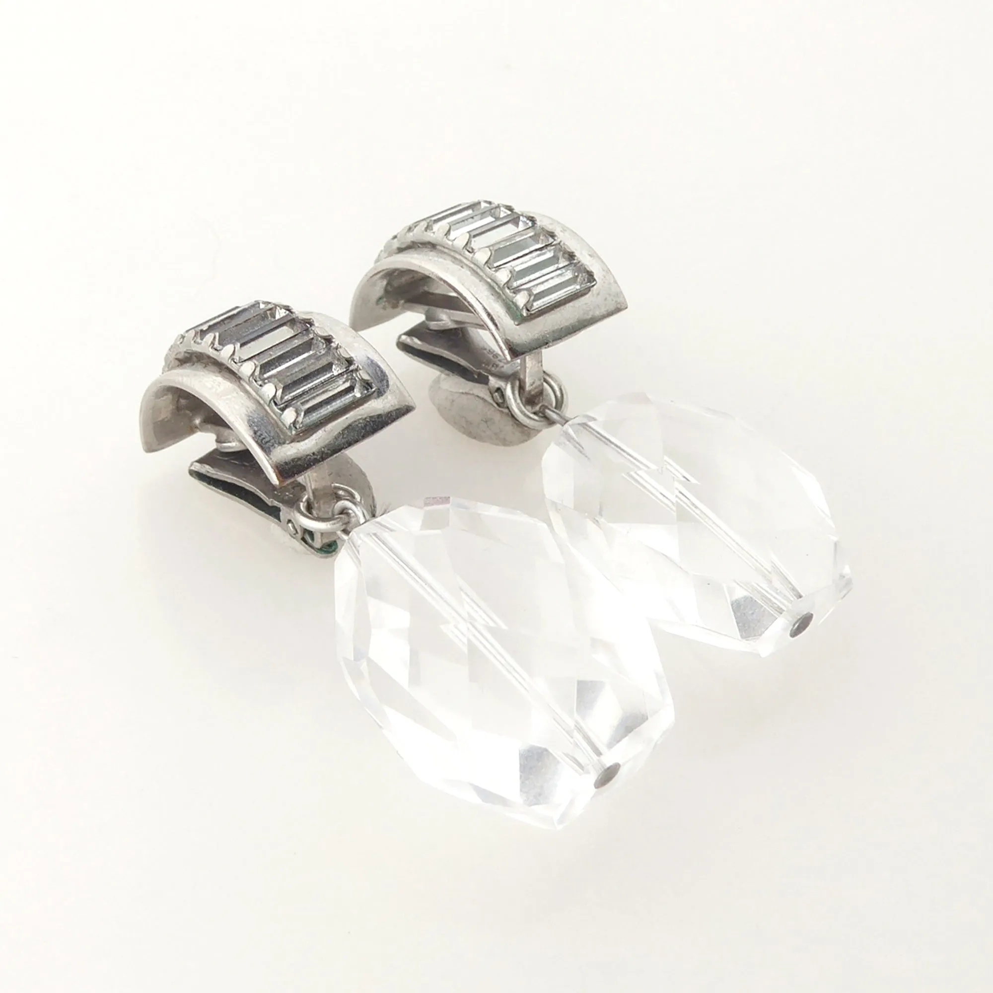 Rhinestone baguette earrings